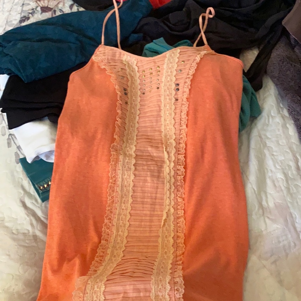 Free people lace & stud tank